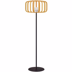 LAMPADAIRE SANS FIL : STANDY BAMBOU 150 est un lampadaire sans fil avec un pied en métal, LED blanc et multicolore avec inten ...