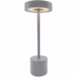 LAMPE DE TABLE LED : ROBY GREY est une lampe de table LED sans fil avec une base LED blanc chaud à intensité variable. Cette  ...