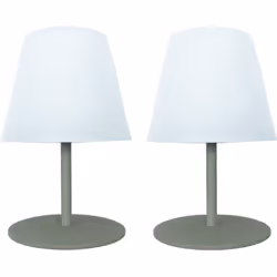 Lampe de table sans fil : Le set de 2 lampes TWINS Olive transcende la simplicité d'une lampe de table portable pour s'intégr ...