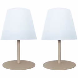 Set de 2 lampes de table TWINS Crème Aluminium H16CM