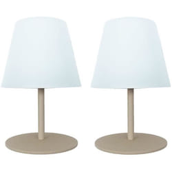 Set de 2 lampes de table TWINS Crème Aluminium H16CM