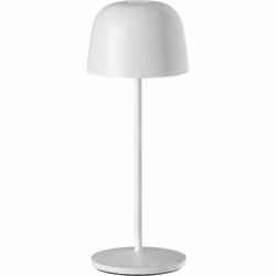 LAMPE DE TABLE LED : SOPHIA WHITE est une lampe sans fil avec une base LED blanc chaud à intensité variable. Cette lampe à po ...