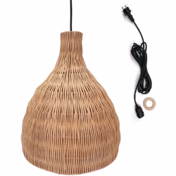 ABAT-JOUR EN ROTIN NATUREL : La suspension BELLA OUTDOOR CABLE, issue de l'artisanat, est fabriquée en rotin naturel. Le roti ...