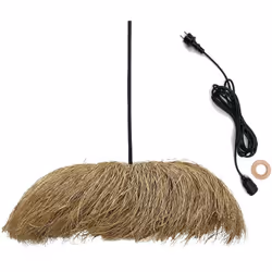 ABAT-JOUR EN HERBE MARINE ET JUTE : La suspension HAVANA OUTDOOR CABLE, issue de l'artisanat, est fabriquée en herbe marine e ...
