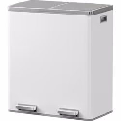 Poubelle de tri sélectif MAJOR Blanc Acier inoxydable 60 L