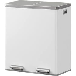 Poubelle de tri sélectif MAJOR Blanc Acier inoxydable 60 L
