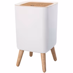 Poubelle sur pied de salle de bain touch Capacité 10L MALMO SQUARE Couleur bois dimension du produit : 21.3x21.3xH33.2 cm. Ou ...