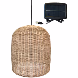 Lumisky - Suspension solaire bohème giacomo solar Beige Rotin H45cm