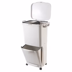 Double Compartiment pour Tri Sélectif : Cette poubelle offre deux compartiments distincts, un de 30L et un de 15L, permettant ...