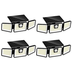 Lot de 4 spots solaires avec détecteur FALCON Noir Plastique 800LM