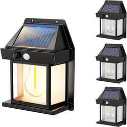 Lot de 4 Appliques Murales Solaires SUNFLARE Noir ABS H17cm