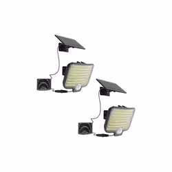Lot de 2 projecteurs solaires : 2X BRIGHTLY est un ensemble de deux projecteurs avec un panneau solaire déporté, vous offrant ...