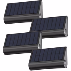 LAMPES SOLAIRES MURALES : 4x TWILY est un lot de 4 lampes murales à base LED blanc chaud qui peut se fixer contre un mur ou s ...