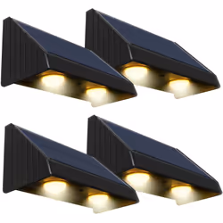 LAMPES SOLAIRES MURALES : 4x KYLA est un lot de 4 lampes murales à base LED blanc chaud qui peut se fixer contre un mur pour  ...