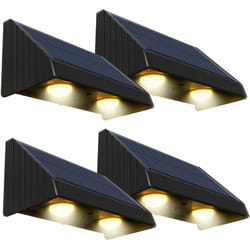 Lumisky - Lot de 4 lampes murales solaires kyla Noir Plastique H6cm