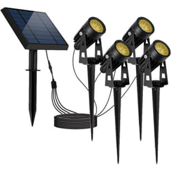Lumisky - Quatre spots solaires reliés 4x roundy Noir Plastique 200LM