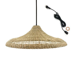 Suspension D'Extérieur Freya Large Bois Herbe Marine D70 Cm