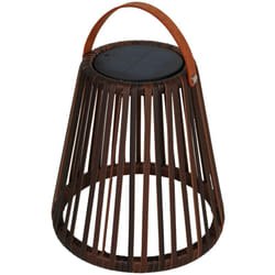 Lanterne solaire décorative evania Marron Poly rotin H28cm