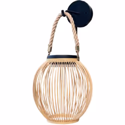 APPLIQUE MURALE SOLAIRE LED : ISALINE est une applique murale solaire LED conçue en bambou, issue de l'artisanat Vietnamien,  ...