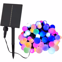 GUIRLANDE SOLAIRE LED MULTICOLORE : Billy RGB est une guirlande solaire LED sans fil multicolore. Cette guirlande se distingu ...