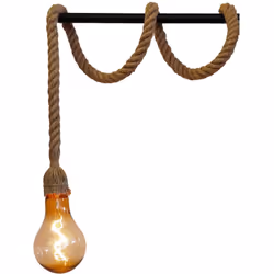 SUSPENSION SOLAIRE LED : CORDY est une suspension en corde à LED blanc chaud. Il dispose d'une grande ampoule LED intégrée. L ...