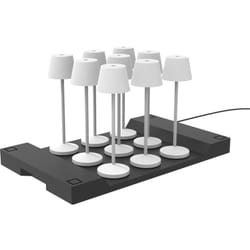 Lumisky - 9 lampes avec plateau de chargement emily Blanc Aluminium H25CM