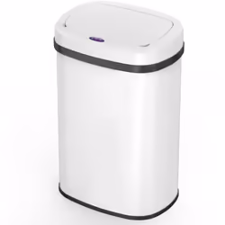 Poubelle de cuisine automatique rectangulaire avec cerclage Capacité 58L modèle MAJESTIC White couleur blanc en acier Inoxyda ...