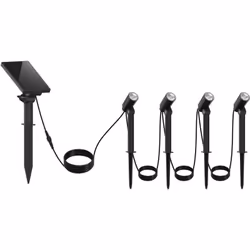 Lumisky - Lot de 4 Spots solaires led roundy Noir Plastique H27cm