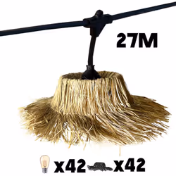 Design bohème et authentique : Cette guirlande lumineuse LED avec abat-jour en paille incarne le charme du style bohème et ex ...