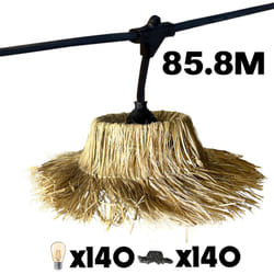 Lot de 20 guirlandes tahiti light connectable Beige Paille 6M