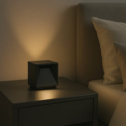 Lampe De Table Cube Led Cubox Noir Aluminium 10 Cm