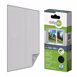 Moustiquaire sans perçage auto-agrippante pour fenêtre standard 100 x 100 cm - Maille polyester anthracite