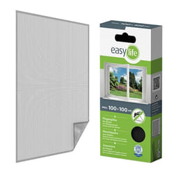 Moustiquaire sans perçage auto-agrippante pour fenêtre standard 100 x 100 cm - Maille polyester anthracite