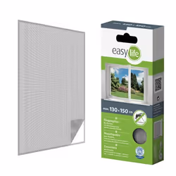 Moustiquaire - EASY LIFE - 130 x 150 cm - Auto-agrippante - Maille polyester blanche - Ajustable