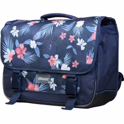 BAGTROTTER Cartable 38 cm Offshore Hibiscus Fleurs Bleu