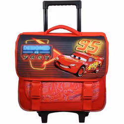 Cartable à roulettes Disney Cars Rouge - BAGTROTTER - 38 cm - Enfant - Garçon