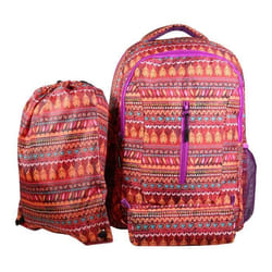Set de sac à dos - Bagtrotter - Rouge - 2 compartiments - Sac de gym - Trousse incluse