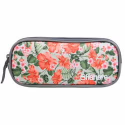 Trousse scolaire - BAGTROTTER - Offshore - 2 compartiments - Polyester - Grise Fleurs