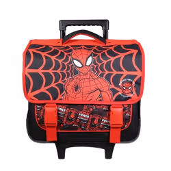 Cartable à roulettes - BAGTROTTER - Spider-Man Noir - Pour enfant - Dimensions L38xl14xH34 cm