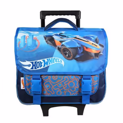 Cartable à roulettes - BAGTROTTER - Hot Wheels - Bleu - Enfant - L38 x l14 x H34 cm