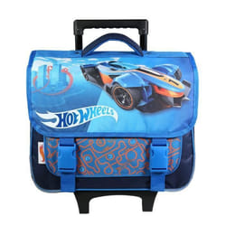 Cartable à roulettes - BAGTROTTER - Hot Wheels - Bleu - Enfant - L38 x l14 x H34 cm