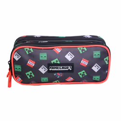 BAGTROTTER Trousse scolaire 2 compartiments Minecraft Noir