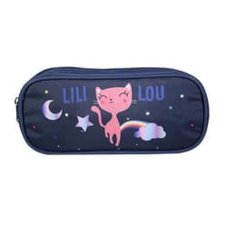 Trousse scolaire - BAGTROTTER - Lili Lou - Bleu - Zippée - Pour Fille