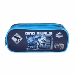 Trousse scolaire - Jurassic World - 2 compartiments - Bleu - Zippée - Enfant Garçon