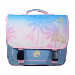 Cartable - Barbie - 38 cm - Bleu - Polyester - Zippée