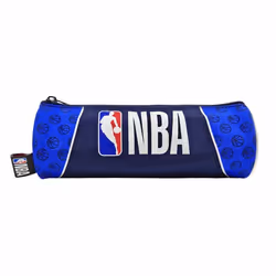 Bagtrotter - NBA - Basketball - Trousse Scolaire Ronde - Noir - 1 Compartiment Zippé - 22x7x7cm - Matière Polyester -...