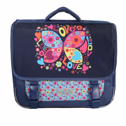 Bagtrotter - Phileas - Papillon -  Cartable 38cm  -  Marine - 2 Compartiments  - 1 Poche Sous Rabat - 1 Poche Bouteille - ...