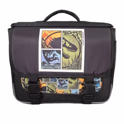 Bagtrotter - Jurassic World - Cartable 38cm - Noir et Vert Kaki - 2 Compartiments - 1 Poche Sous Rabat - 1 Poche Bouteill ...