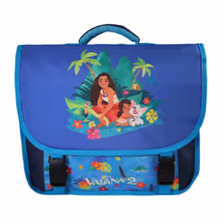 Bagtrotter - Vaiana - Disney - Cartable 38cm - Bleu Foncé - 2 Compartiments - 1 Poche Sous Rabat - Bretelles Matelassés - ...