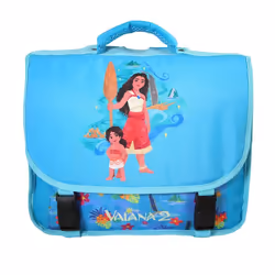 Bagtrotter - Vaiana - Disney -  Cartable 38cm  -  Bleu  - 2 Compartiments  - 1 Poche Sous Rabat - Bretelles Matelassés - Fond ...
